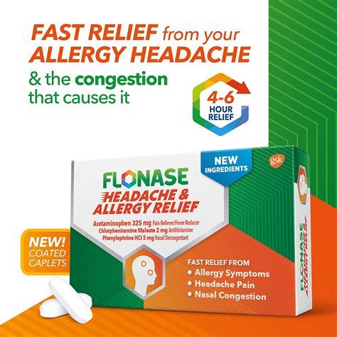 Buy Flonase Headache and Allergy Relief Caplets with Acetaminophen 650 ...