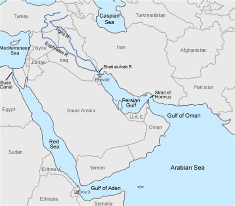 Southwest Asia Map: Rivers & Geographic Features