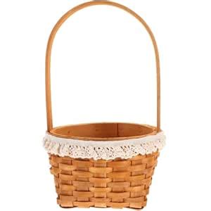 OKUMEYR Woven Flower Basket with Handle Wood Storage Basket for Gifts ...