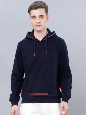 Buy HIGHLANDER Mens Navy Blue Solid Hoodie (L) Online