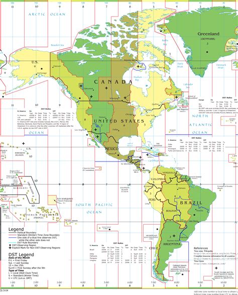 South America Time Zone Map - Guide of the World