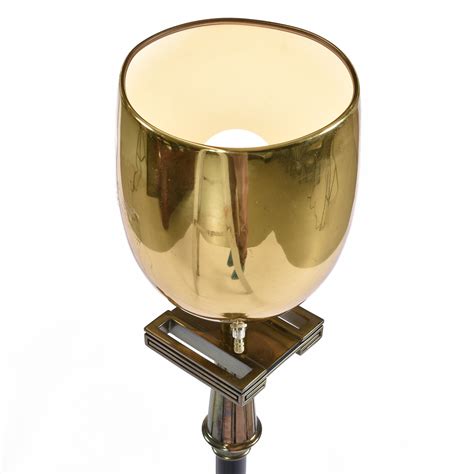 Pair of Art Deco Regency Greek Key Brass Chalice Stiffel Torchiere ...