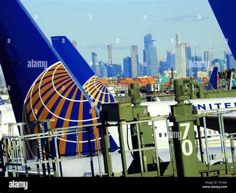 United Airlines planes at Newark (EWR) Airport. It is about 15 miles ...