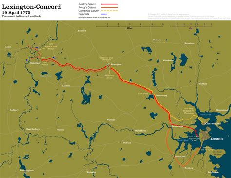 Lexington And Concord Map Antique Map Of The Battles Of Lexington And