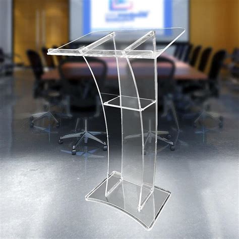 Hsrg Clear Podium Stand For Churches Portable Acrylic Lecterns Podiums ...