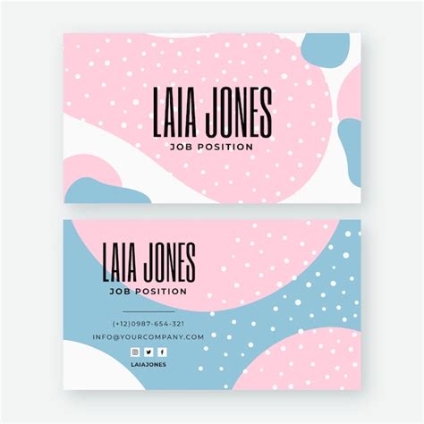 Flat abstract double-sided horizontal business card template | Free Vector