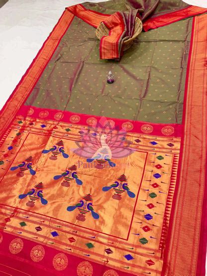 Classic Semi Silk Yeola Paithani Saree | Handwoven | Paithanistore ...