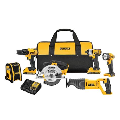 DEWALT 6-Tool 20-Volt Max Power Tool Combo Kit with Soft Case (2 ...