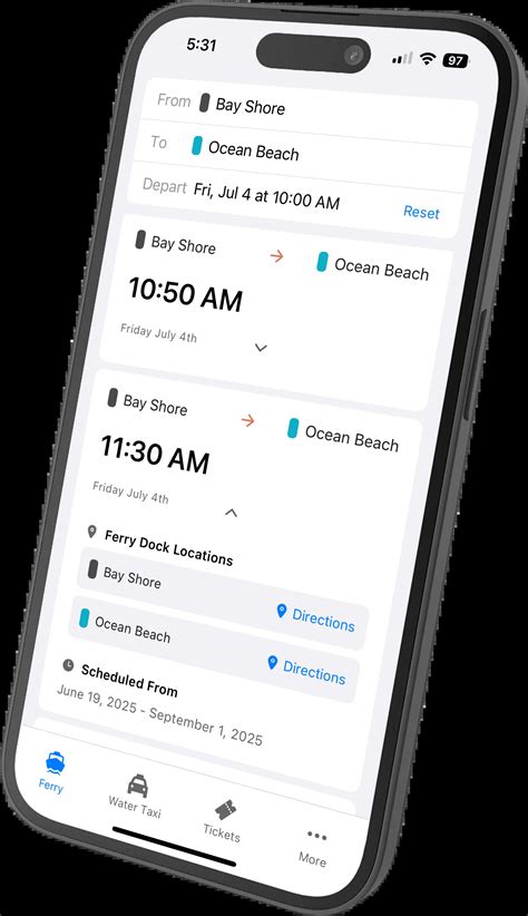 Fire Island Ferry Schedules App - Searchable ferry and water taxi ...