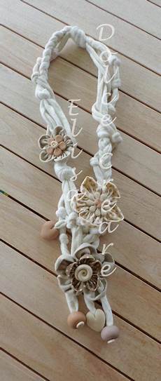 collane con fiori di stoffa collana in fettuccia con fiori di stoffa e quot pietre collane con fiori di stoffa collana in fettuccia con fiori di stoffa e quot pietre