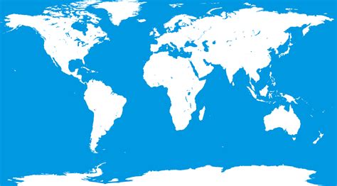 Blank World Map Flat