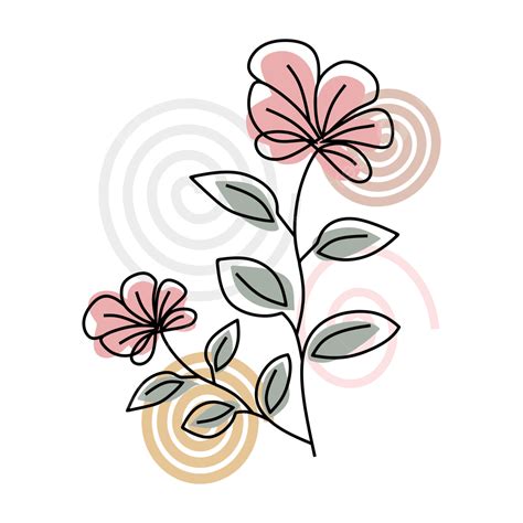 Flower Line Art Vector Design Images, Elegant Flower Line Art And ...