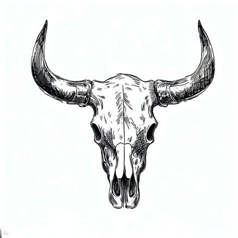 Bull Skull Drawing