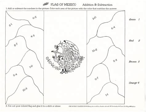 Flag Of Mexico Coloring Pages For Kids