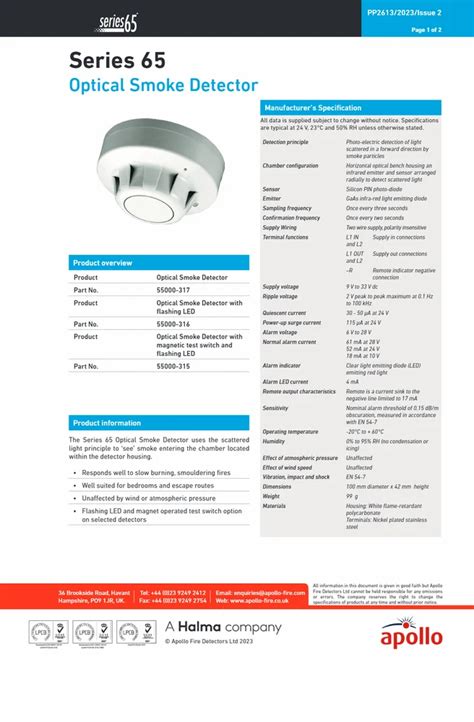APOLLO Fire Alarm System - Intrinsically Safe Smoke Detectors Trader ...