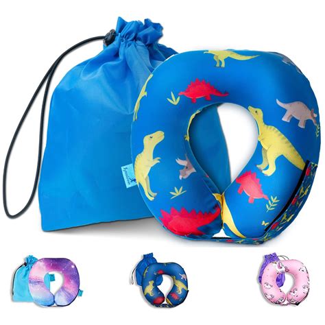 Kids Memory Foam Neck Pillow with Adjustable Strap Offering 360 ...