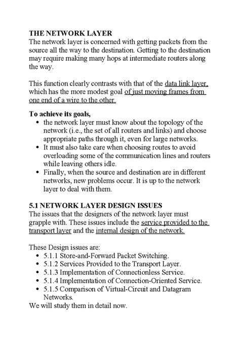 Network Layer - THE NETWORK LAYER The network layer is concerned with ...