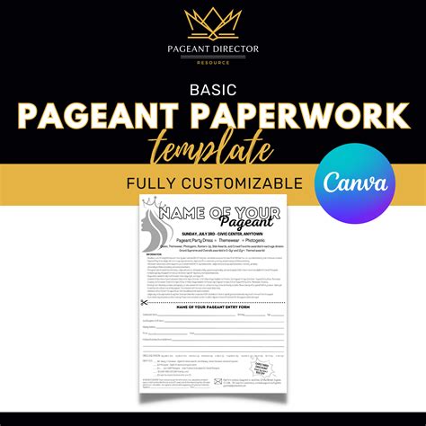Basic Pageant Paperwork Template - Pageant Director Resource - Customize in Canva - Etsy