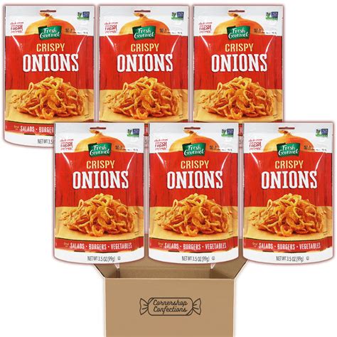 Fresh Gourmet Crispy Onions Bulk Pack - 6 Individually Sealed 3.5 ounce ...