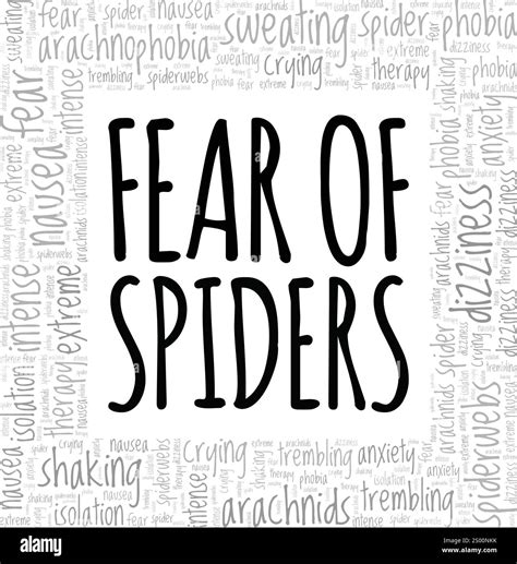 Arachnophobia: Fear of Spiders word cloud conceptual design isolated on white background Stock ...