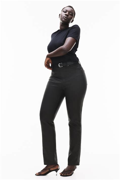 Women's Black Curvy Fit Slim High Jeans | H&M IN