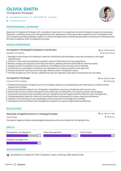 10+ Immigration Paralegal Resume Samples & Templates for 2025
