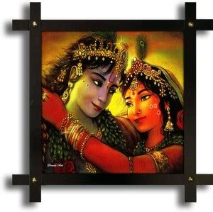 Poster N Frames Cross Wooden Frame Hand-Crafted with photo of Radha ...
