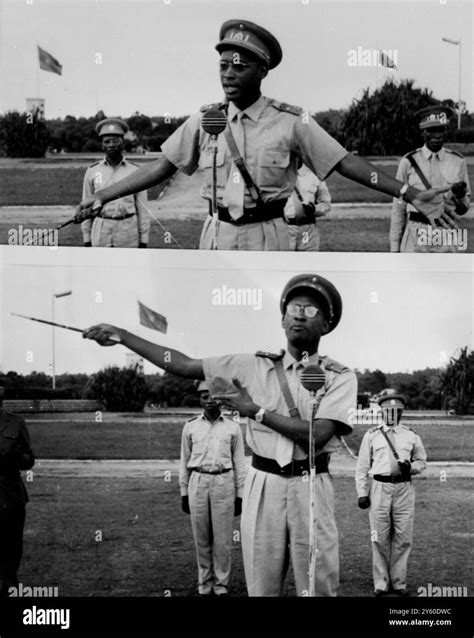 COLONEL JOSEPH MOBUTU CONDUCTS HIS MEN IN CONGO 3 JANUARY 1961 Stock ...