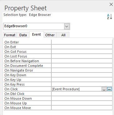 MS Access Edge Browser Control VBA 的图像结果