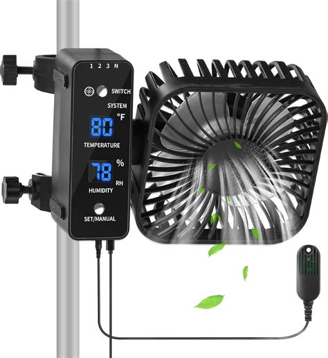 4" Grow Tent Fan with Auto Humidity Control | Quiet Oscillating ...