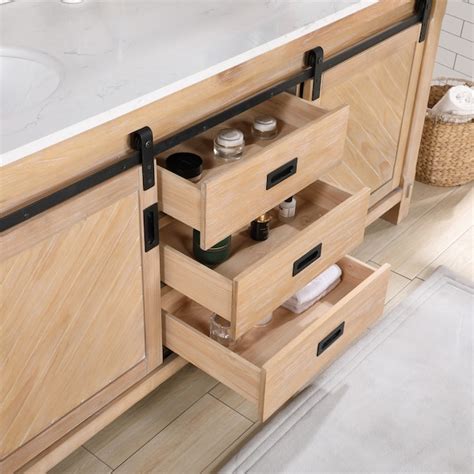 Vinnova Cortes 72-in Weathered Pine Undermount Double Sink Bathroom ...