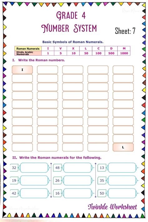 Image result for Number System Worksheet Class 4 CBSE