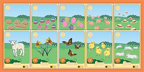 Spring Number And Word Posters