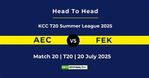 AEC vs FEK Player Battle Team Stats KCC T20 Summer League