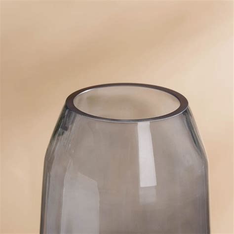 Clear Glass Vase Grey 11 Inch Online - Premium Vase | Nestasia