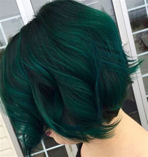 Pin by VE on Green hair color | Dark green hair, Green hair dye, Hair ...