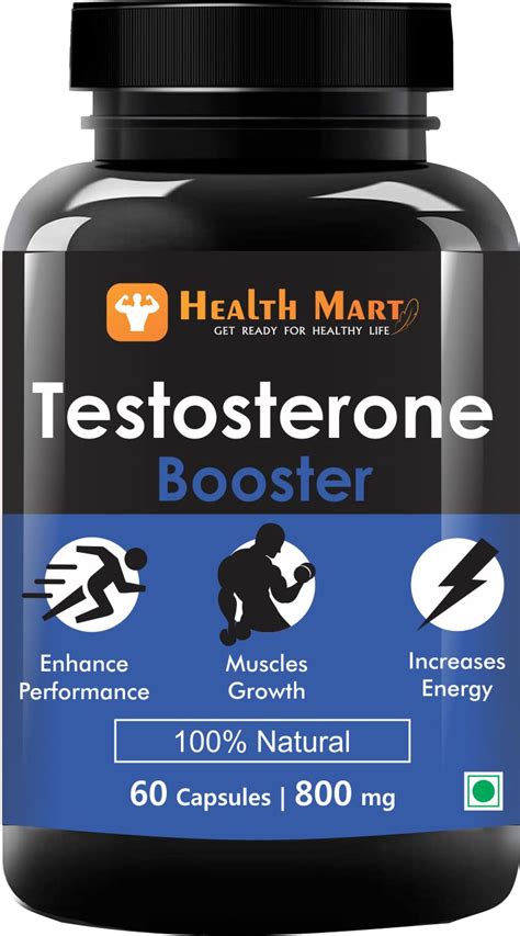 Health Mart Testosterone Booster Capsule For Men | 800 mg | 60 Veg ...
