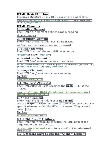 Basic Structure of HTML 的图像结果