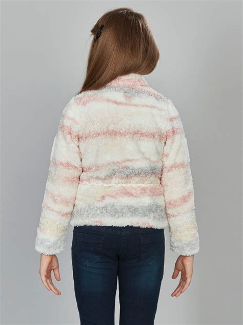 Girls Abstract Print Jacket with Belt 16747 | Peppermint