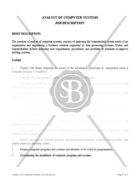 Image result for Computer Systems Job Description