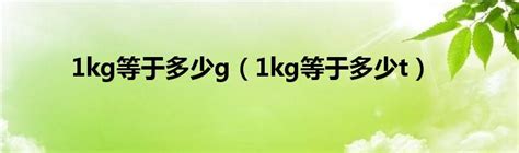1kg等于多少g（1kg等于多少t）_华夏智能网