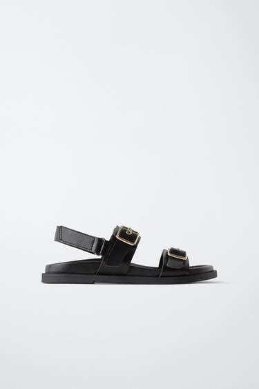 BUCKLED SANDALS - Black | ZARA India