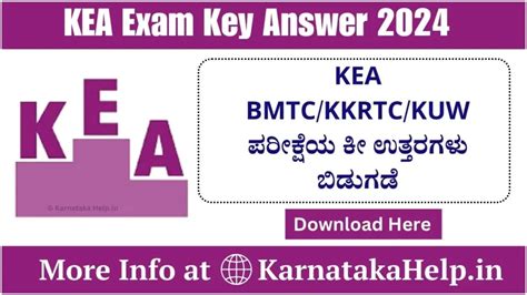 KEA BMTC/KKRTC/KUW Exam Key Answer 2024: ಪರೀಕ್ಷೆಯ ಪರಿಷ್ಕೃತ ಕೀ ಉತ್ತರ ಬಿಡುಗಡೆ