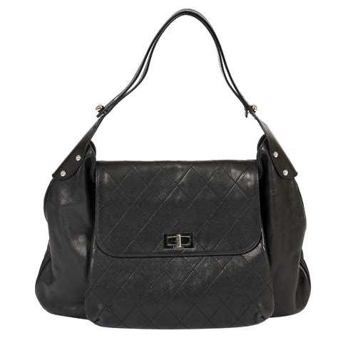 Chanel Black Caviar Leather Shoulder Bag For Sale at 1stDibs