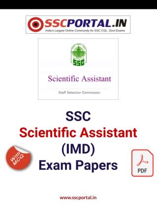 (EBOOK) SSC Scientific Assistant (IMD) Exam Papers PDF Download | SSC ...