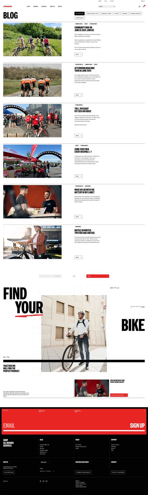 Stenger Bike website design - Lapa Ninja