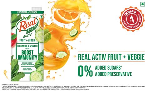 Real Activ Cucumber Spinach 1L - No Added Sugar : Amazon.in: Grocery ...