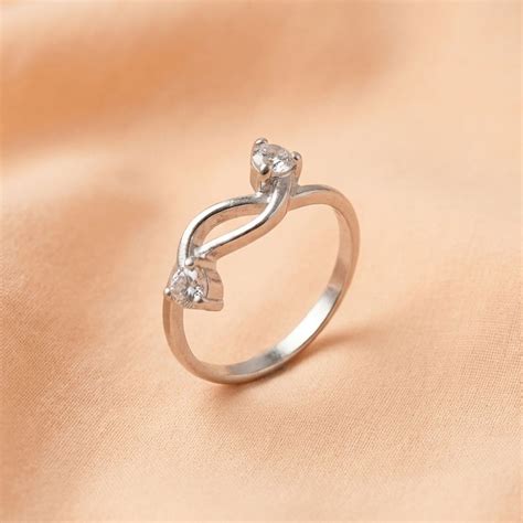 Silver Dual Sparkle Infinity Bypass Ring – Shop Siller