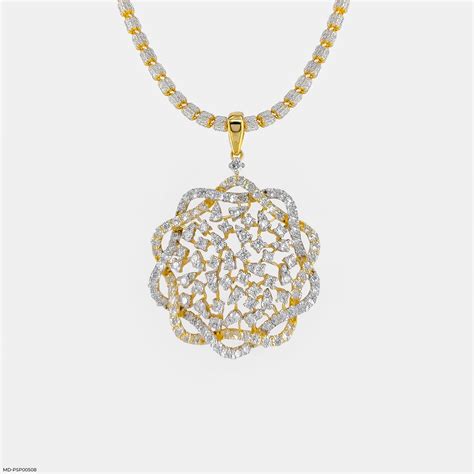 Lace Petal Diamond Pendant 14K Yellow Gold – Maiora Diamonds