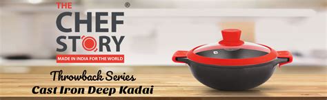 Buy The Chef Story Throwback Series Cast Iron Deep Kadai 26cm Pre ...